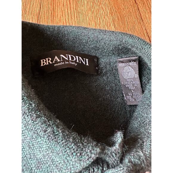 Brandini 100% Wool Vtg Green Sweater Size Small - Picture 2 of 5